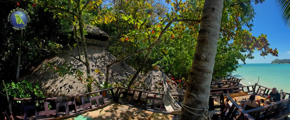 Porn's Bungalows, Koh Chang: Auf einer der oberen Restaurant-Terrassen